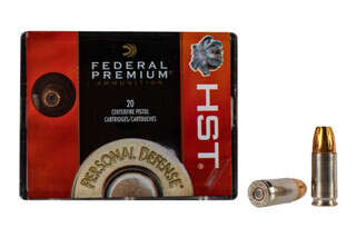Federal Premium HST 9mm 147 grain self defense ammo features a 147 grain bullet